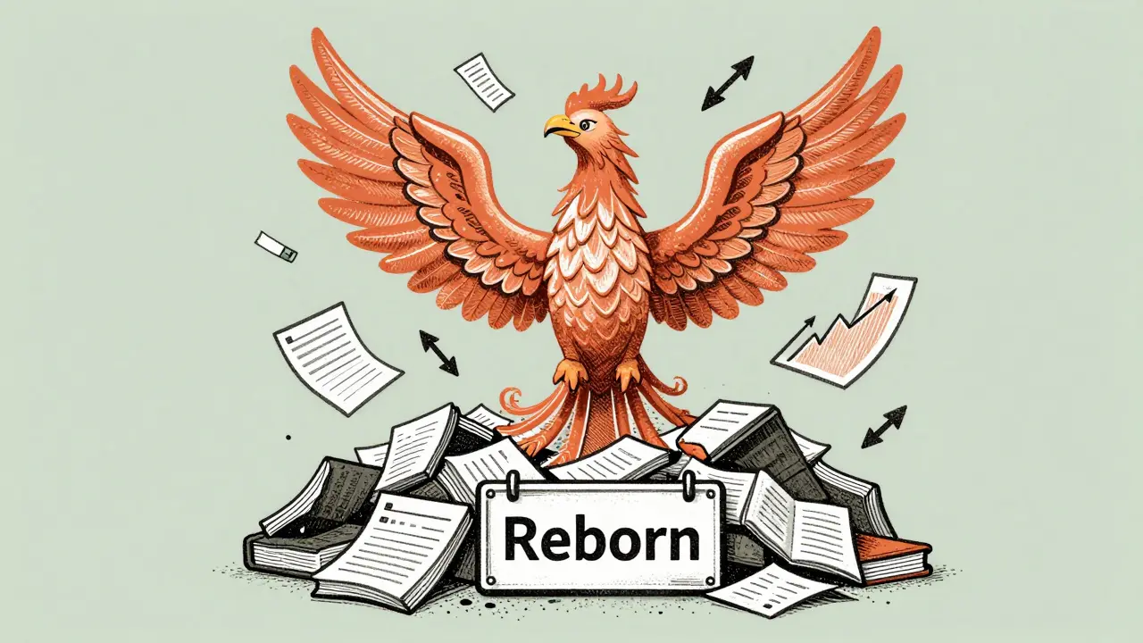 Феникс восстанавливается из долгов, символизируя возрождение бизнеса