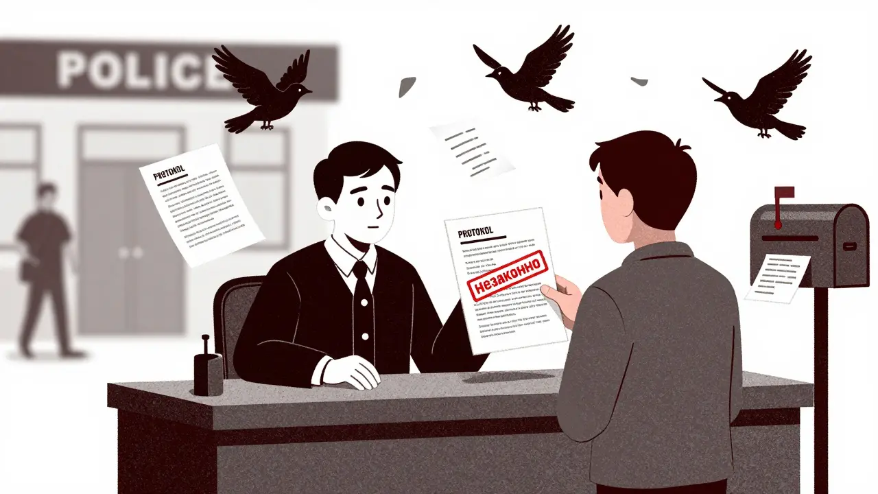 Судья отмечает обыск как незаконный, гражданин держит видео доказательство.