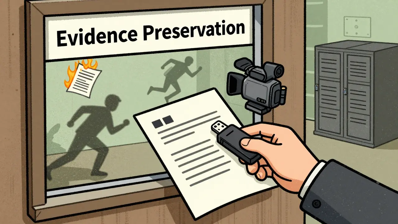 Человек подаёт заявление на сохранение доказательств: флешка, камера и заявление передаются через окно.