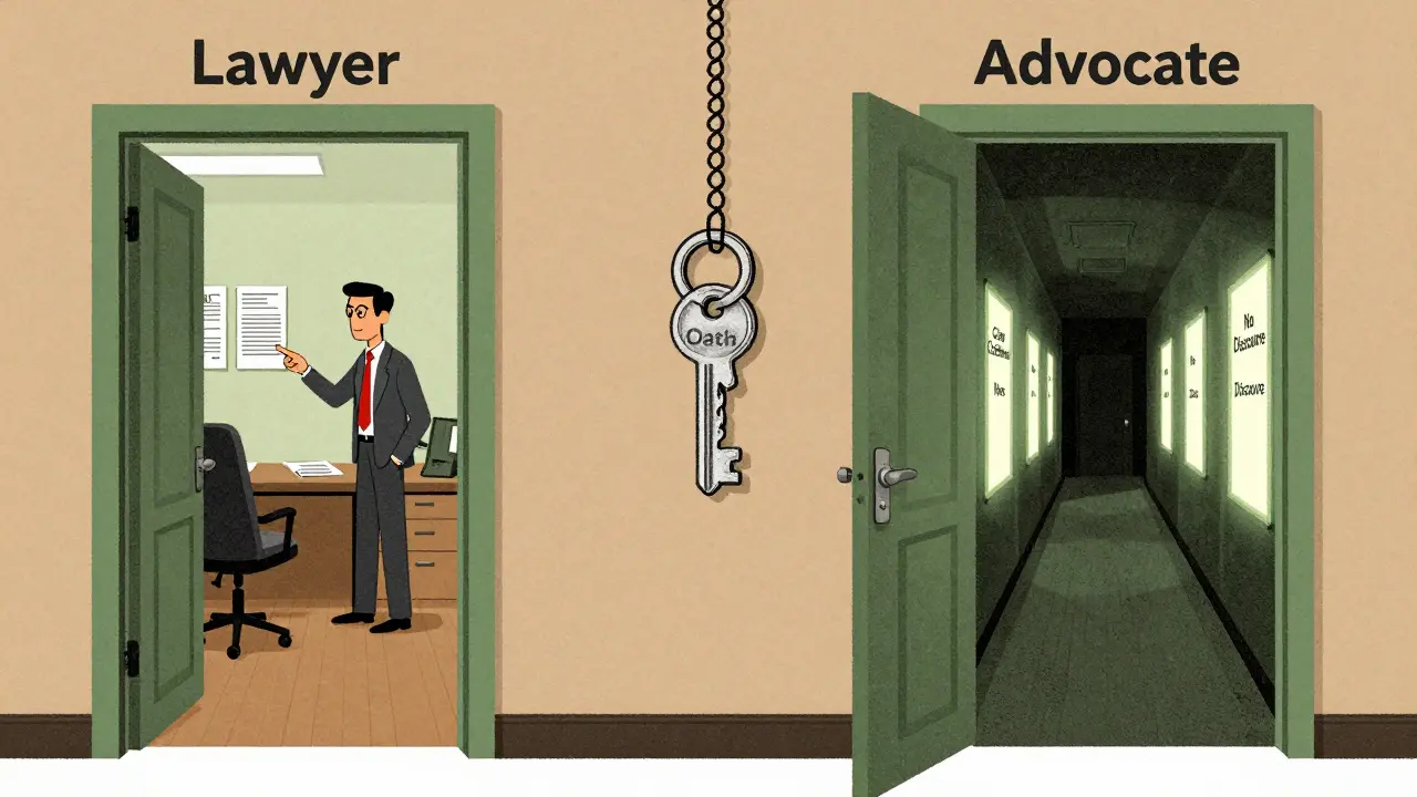 Двери: один путь — для юриста в компании, другой — для адвоката с тайной.