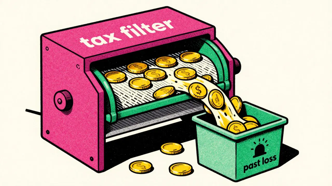 Схематичный фильтр, разделяющий прибыль и убытки пополам