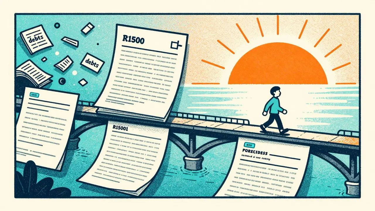 Стилизованный путь из трех этапов закрытия бизнеса через официальные документы